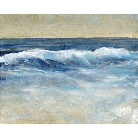 Breaking Shore Waves II Gold Ornate Wood Framed Art Print with Double Matting by OToole, Tim