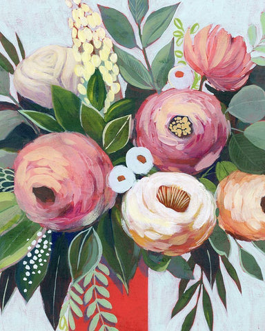 Lustrous Bouquet I White Modern Wood Framed Art Print with Double Matting by Popp, Grace