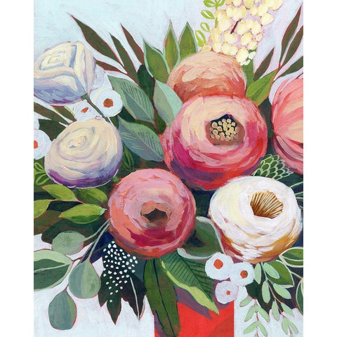 Lustrous Bouquet II Black Modern Wood Framed Art Print with Double Matting by Popp, Grace