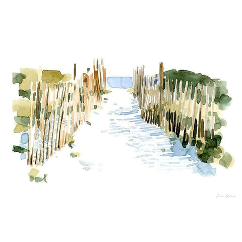 Beach Impressions I Black Modern Wood Framed Art Print with Double Matting by Caroline, Emma