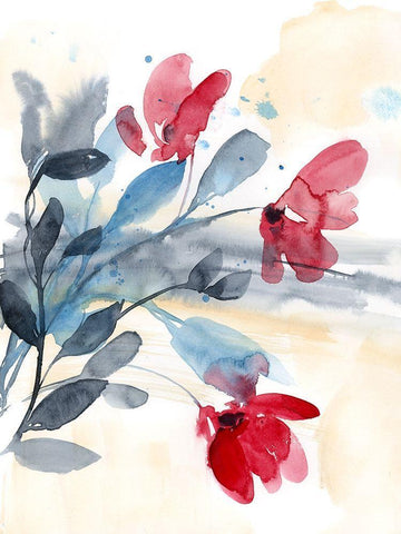 Flower Surprise I White Modern Wood Framed Art Print with Double Matting by Goldberger, Jennifer