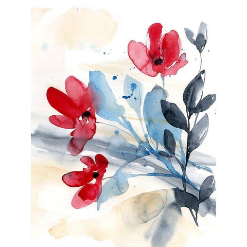 Flower Surprise II Black Modern Wood Framed Art Print with Double Matting by Goldberger, Jennifer