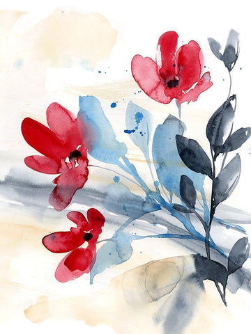 Flower Surprise II Black Ornate Wood Framed Art Print with Double Matting by Goldberger, Jennifer