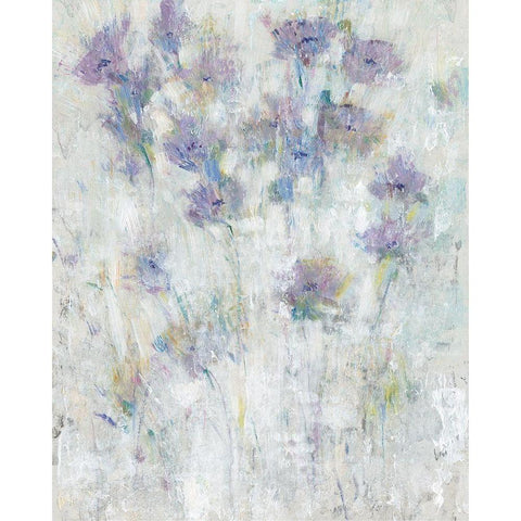 Lavender Floral Fresco I Black Modern Wood Framed Art Print with Double Matting by OToole, Tim