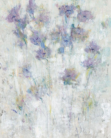 Lavender Floral Fresco I White Modern Wood Framed Art Print with Double Matting by OToole, Tim