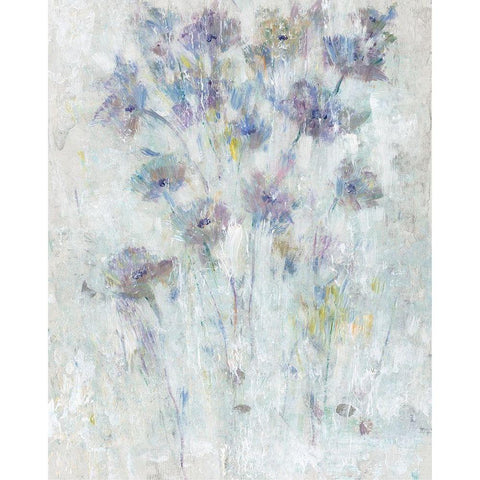 Lavender Floral Fresco II Black Modern Wood Framed Art Print with Double Matting by OToole, Tim