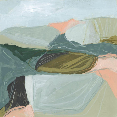 Field Partition I Black Modern Wood Framed Art Print by Vess, June Erica