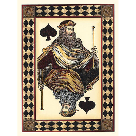 Harlequin Cards I Black Modern Wood Framed Art Print with Double Matting by Vision Studio