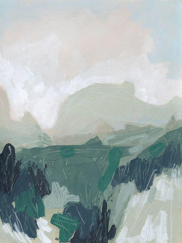 Moss Valley II Black Ornate Wood Framed Art Print with Double Matting by Vess, June Erica