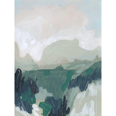 Moss Valley II White Modern Wood Framed Art Print by Vess, June Erica