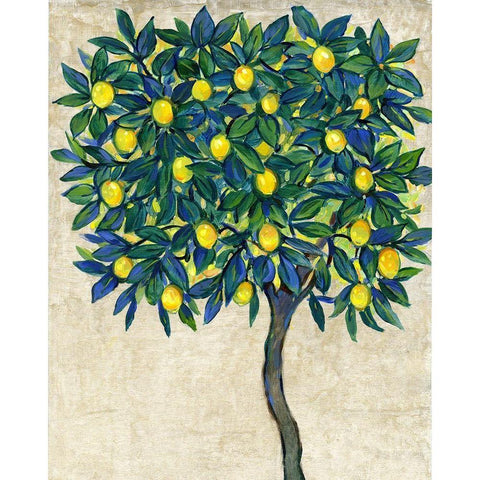 Lemon Tree Composition I Black Modern Wood Framed Art Print with Double Matting by OToole, Tim