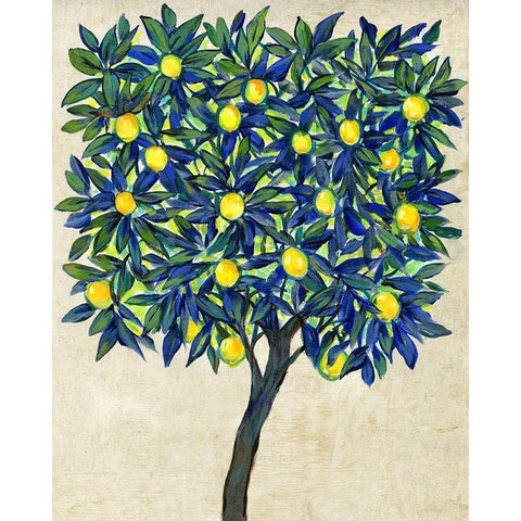 Lemon Tree Composition II White Modern Wood Framed Art Print by OToole, Tim