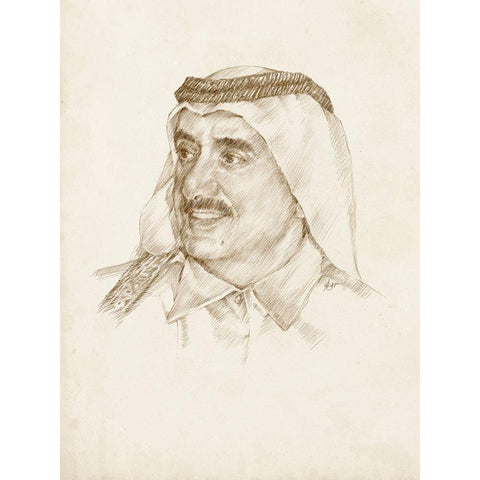 Late Sheikh Maktoum bin Rashid Al Maktoum Gold Ornate Wood Framed Art Print with Double Matting by Harper, Ethan