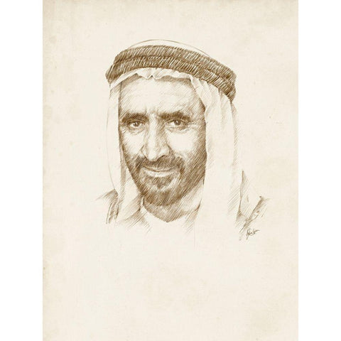 Late Sheikh Rashid bin Saeed Al Maktoum White Modern Wood Framed Art Print by Harper, Ethan