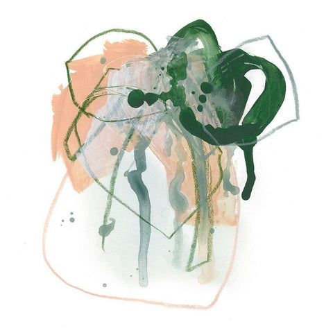 Terracotta Tangle I Black Modern Wood Framed Art Print by Vess, June Erica