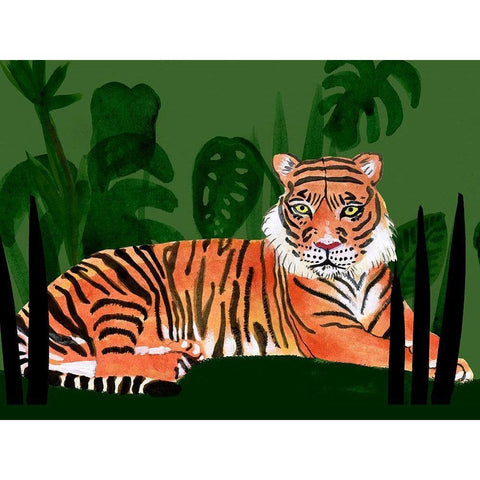 Tiger Tiger I White Modern Wood Framed Art Print by Ludwig, Alicia