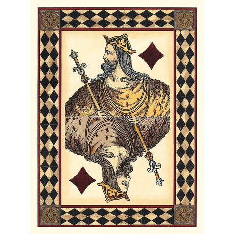 Harlequin Cards II White Modern Wood Framed Art Print by Vision Studio