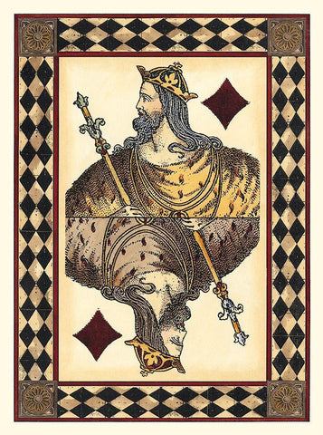 Harlequin Cards II Black Ornate Wood Framed Art Print with Double Matting by Vision Studio