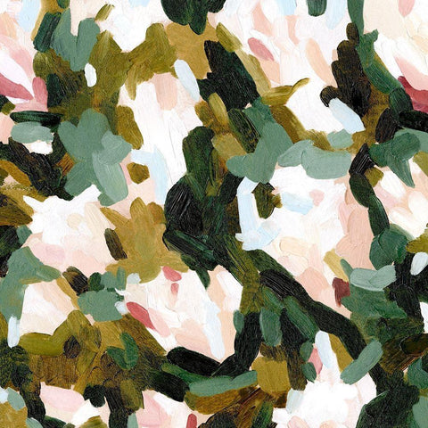 Floral Frenzy II White Modern Wood Framed Art Print with Double Matting by Caroline, Emma