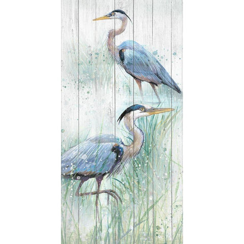 Seaside Heron Pair I Black Modern Wood Framed Art Print by Studio W