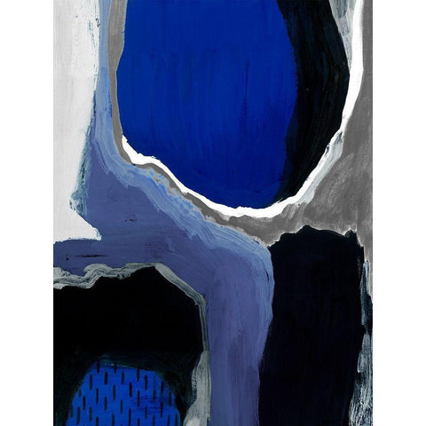 Cobalt Abstract I White Modern Wood Framed Art Print by Studio W