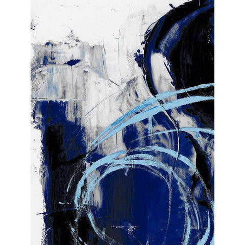 Indigo Interlude I White Modern Wood Framed Art Print by Harper, Ethan