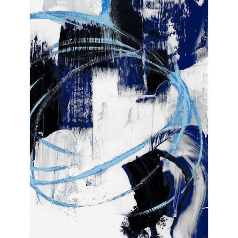 Indigo Interlude II White Modern Wood Framed Art Print by Harper, Ethan