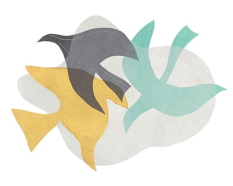 Peace Composition I Black Ornate Wood Framed Art Print with Double Matting by Delamater, Rob