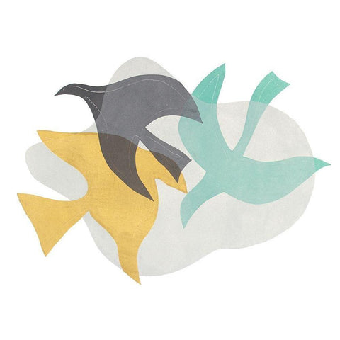 Peace Composition I Black Modern Wood Framed Art Print with Double Matting by Delamater, Rob