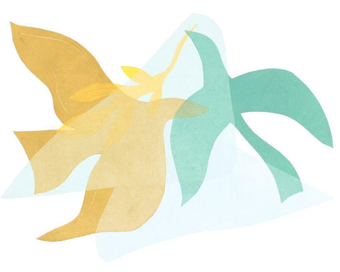 Peace Composition II White Modern Wood Framed Art Print with Double Matting by Delamater, Rob