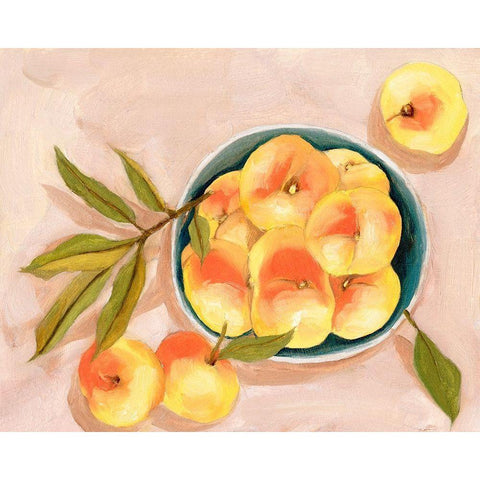 Saturn Peaches II Black Modern Wood Framed Art Print with Double Matting by Wang, Melissa