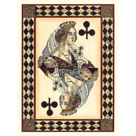 Harlequin Cards III White Modern Wood Framed Art Print by Vision Studio