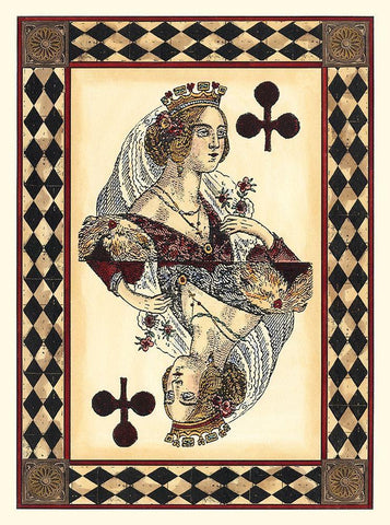 Harlequin Cards III Black Ornate Wood Framed Art Print with Double Matting by Vision Studio