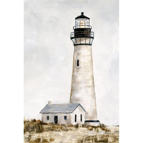 Rustic Lighthouse II Gold Ornate Wood Framed Art Print with Double Matting by Harper, Ethan