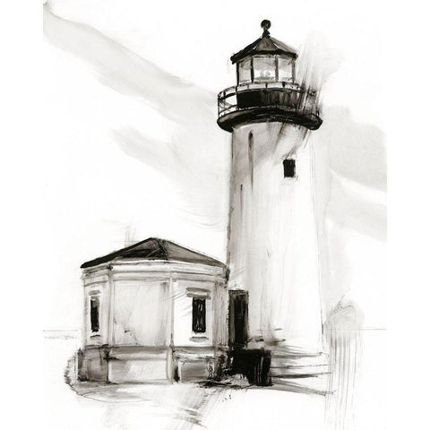 Lighthouse Study II Gold Ornate Wood Framed Art Print with Double Matting by Harper, Ethan