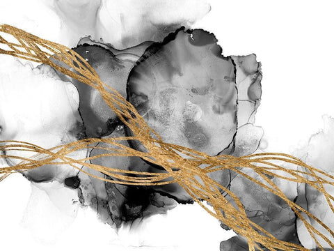 Matrix Undulation I Black Ornate Wood Framed Art Print with Double Matting by Goldberger, Jennifer