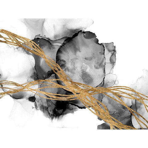 Matrix Undulation I Black Modern Wood Framed Art Print by Goldberger, Jennifer