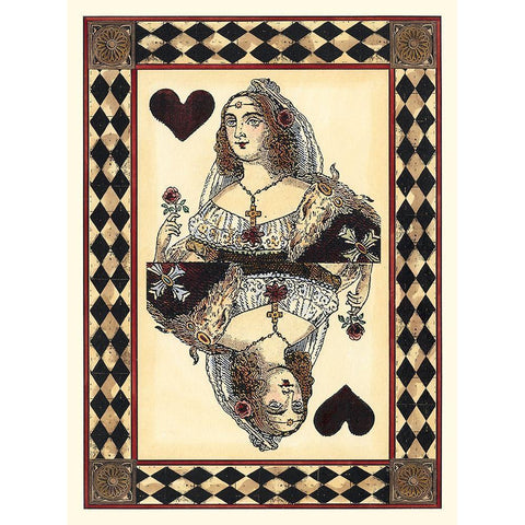 Harlequin Cards IV Black Modern Wood Framed Art Print with Double Matting by Vision Studio