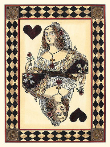 Harlequin Cards IV Black Ornate Wood Framed Art Print with Double Matting by Vision Studio