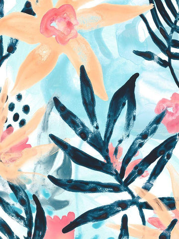 Island Intuition II White Modern Wood Framed Art Print with Double Matting by Vess, June Erica