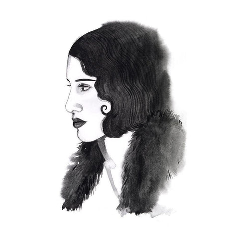 Gatsby Girl II Black Modern Wood Framed Art Print by Popp, Grace