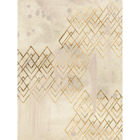 Deco Pattern in Cream I Black Modern Wood Framed Art Print by Vess, June Erica