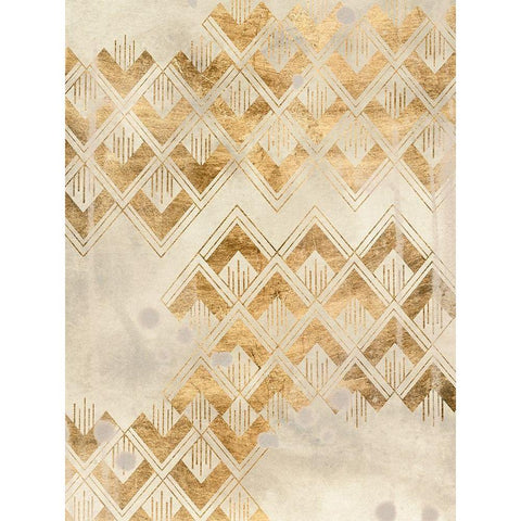 Deco Pattern in Cream II Black Modern Wood Framed Art Print by Vess, June Erica