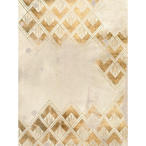 Deco Pattern in Cream III Black Modern Wood Framed Art Print by Vess, June Erica