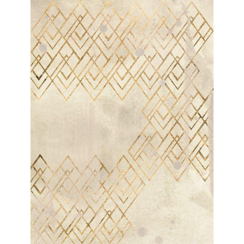 Deco Pattern in Cream IV Gold Ornate Wood Framed Art Print with Double Matting by Vess, June Erica