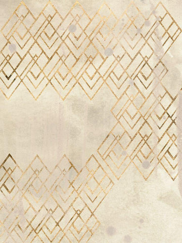 Deco Pattern in Cream IV Black Ornate Wood Framed Art Print with Double Matting by Vess, June Erica