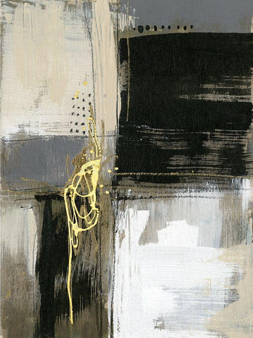 Neutral Divisions I White Modern Wood Framed Art Print with Double Matting by Goldberger, Jennifer