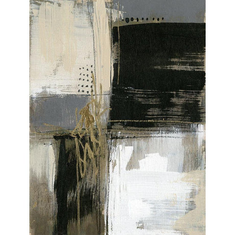 Neutral Divisions I Black Modern Wood Framed Art Print with Double Matting by Goldberger, Jennifer