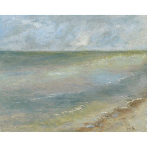 Ocean Walk I White Modern Wood Framed Art Print by Wendling, Marilyn