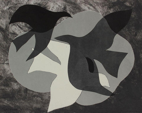 Dove Composition II Black Ornate Wood Framed Art Print with Double Matting by Delamater, Rob